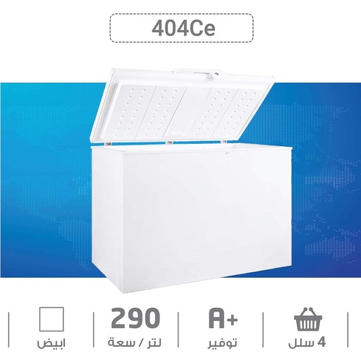 [1V404Ce] Chest Freezer 290L Glass White