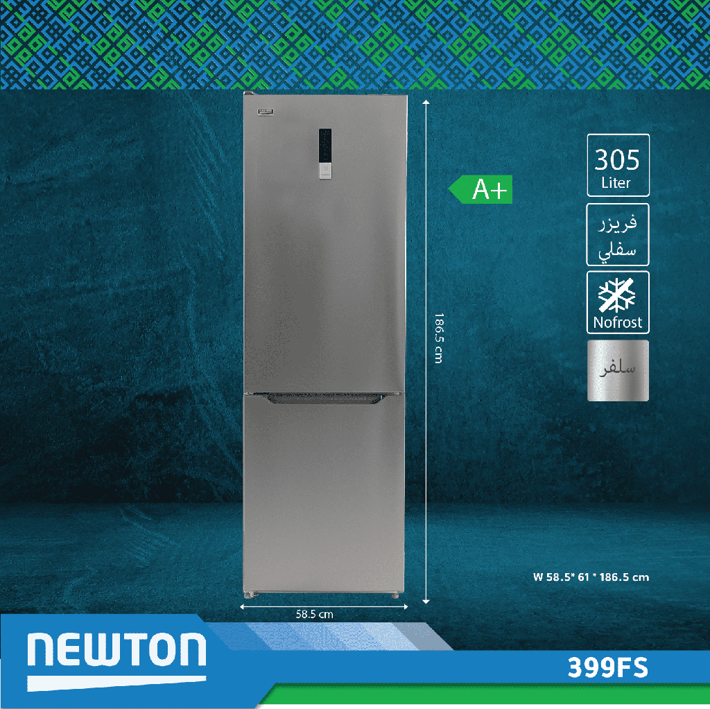 Refrigerator Nofrost Bottom Freezer 305L SS