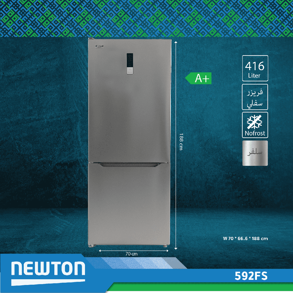 Refrigerator Nofrost Bottom Freezer 416L SS